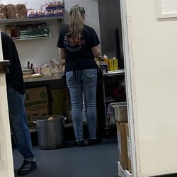 Seminole Diner - Pic shows area where cook was sitting... Right where food is prepared! C'mon Man