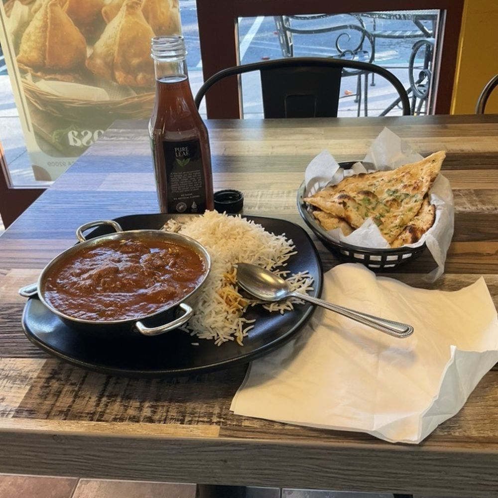 Lamb Curry w/ Basmati Rice and Garlic Naan Lamb Curry w/ Basmati Rice and Garlic Naan