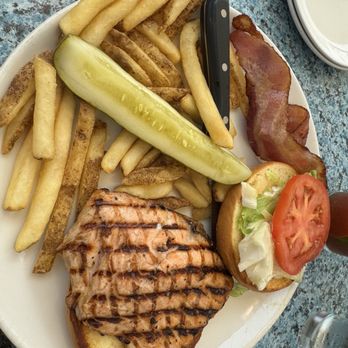 Ivar's Salmon House - Steelhead Salmon BLT - could not eat bacon since it's undercooked - Seafood Near Me - Seattle, Washington Ivar's Salmon House - Steelhead Salmon BLT - could not eat bacon since it's undercooked - Seafood Near Me - Seattle, Washington