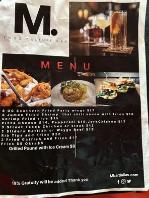 Menu photo 2 M Bar The Colony, TX Menu photo 2 M Bar The Colony, TX