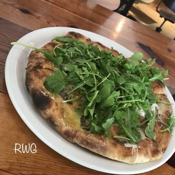 Pizzeria Toro - Soft egg, maitake mushrooms, arugula, parmesan - Pizza Near Me - Durham, North Carolina