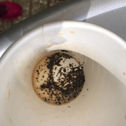 Coffee grounds leftover in 1/4 cup of coffee.