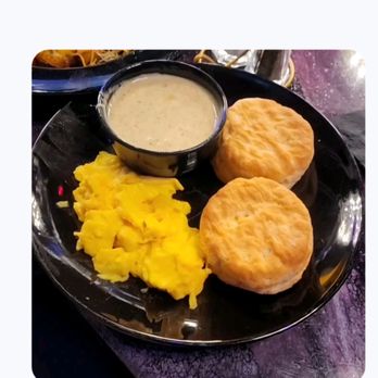 Plush - Biscuits and gravy (bacon not pictured) - Lounges Near Me - Brooklyn Park, Minnesota