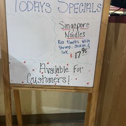 Shows the price of the special