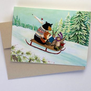 The Bear Noir Studio - "A Wintry Tantivy" 2017 Holiday painting as a card :) - Art Galleries Near Me - Portland, Oregon The Bear Noir Studio - "A Wintry Tantivy" 2017 Holiday painting as a card :) - Art Galleries Near Me - Portland, Oregon