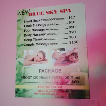 Blue Sky Massage - Price - Massage Therapy Near Me - Manassas, Virginia