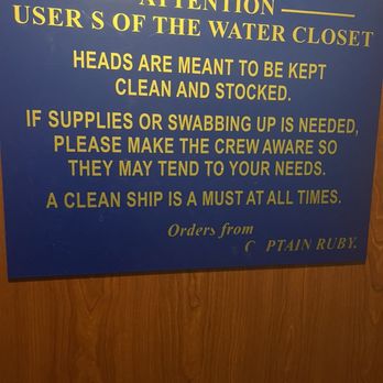 Muddy Waters - Bathroom pirate warning - American Near Me - Deerfield Beach, Florida