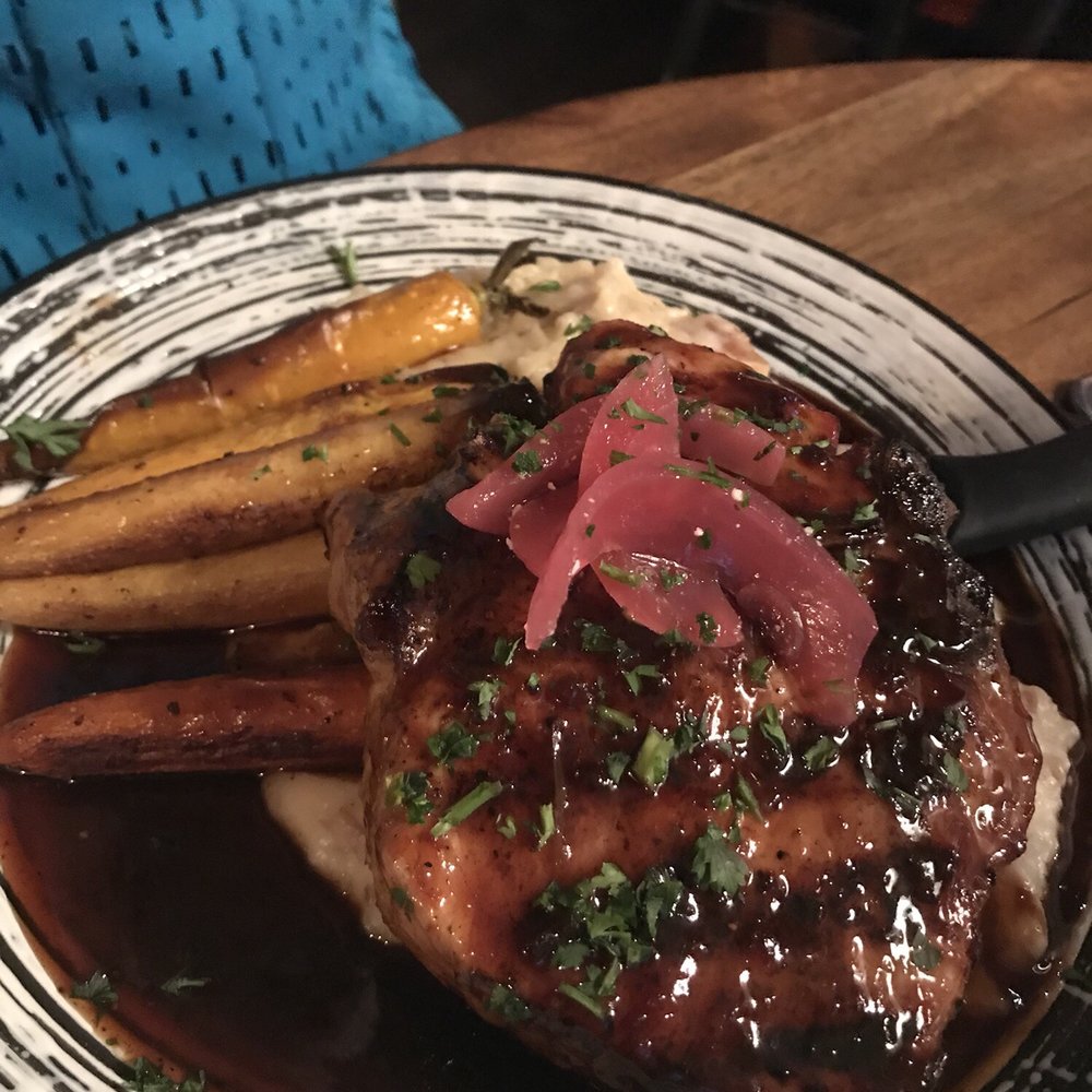 The Stubborn Mule - Pork Porterhouse - New American Near Me - Orlando, Florida The Stubborn Mule - Pork Porterhouse - New American Near Me - Orlando, Florida