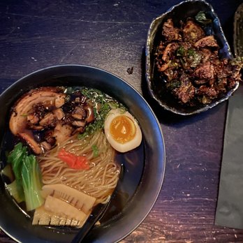 Shu Shop - Shoyu Ramen with Burnt Ends and Hot and Sour Brussels Sprouts - Bars Near Me - Birmingham, Alabama