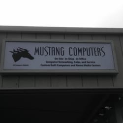 Mustang Computers - Sign on the outside of the building