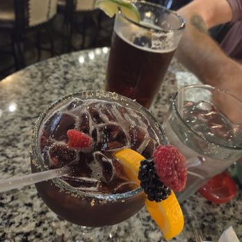 La Casa Mexicana O'fallon - Black widow margarita and dos equis amber beer - Mexican Near Me - O'Fallon, Illinois