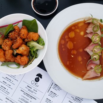 O-Ku - Rock shrimp tempura and Hamachi Carpaccio - Japanese Near Me - Atlanta, Georgia