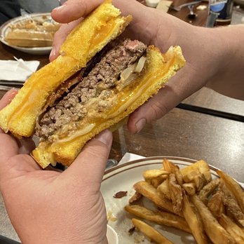 Tim's Kitchen - CPR Burger served on toasted cheese sandwich's lol - American Near Me - Orting, Washington