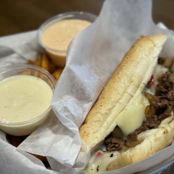 Dawg Park - Philly cheesesteak. - New American Near Me - South Barrington, Illinois