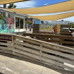 Shaved Ice Co - Shaved Ice Co. stand and shaded deck seating in Port Aransas