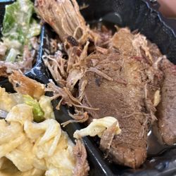 Country Boy’s Barbecue - The beef brisket, Caesar salad, and Mac and cheese