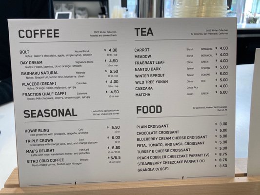 Menu photo 8 Madcap Coffee Detroit, MI