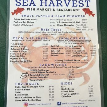 Sea Harvest - Menu - Seafood Near Me - Monterey, California Sea Harvest - Menu - Seafood Near Me - Monterey, California
