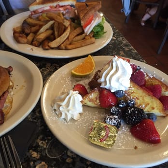 Ball Square Cafe - Tri-Berry French Toast and a Turkey Club with fries! Delicious!! - Breakfast & Brunch Near Me - Somerville, Massachusetts