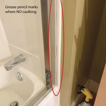 International Handymen - Grease pencil marks some areas where there is no caulking - Handyman Near Me International Handymen - Grease pencil marks some areas where there is no caulking - Handyman Near Me