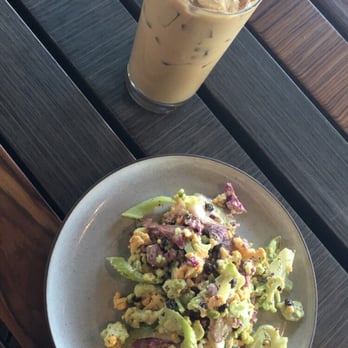 PublicUs - Vanilla orange latte, with a vegetarian salad. - Coffee & Tea Near Me - Las Vegas, Nevada