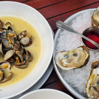 Teddy's By The Sea - Clams in garlic herb butter. Another half dozen oysters because they were beyond amazing - Seafood Near Me - Carpinteria, California Teddy's By The Sea - Clams in garlic herb butter. Another half dozen oysters because they were beyond amazing - Seafood Near Me - Carpinteria, California