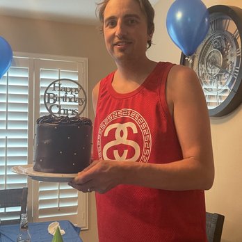 Smallcakes Ahwatukee - My son with his Vegan Double Chocolate cake - Cupcakes Near Me - Phoenix, Arizona Smallcakes Ahwatukee - My son with his Vegan Double Chocolate cake - Cupcakes Near Me - Phoenix, Arizona