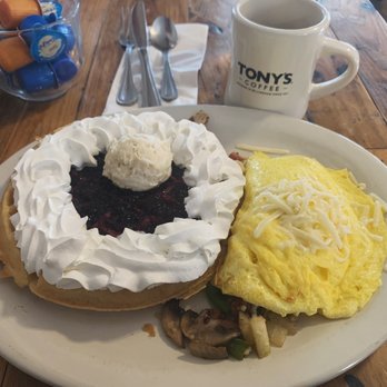 Wild Huckleberry - Granny Smith Omelette and Huckleberry Belgian Waffle. - Breakfast & Brunch Near Me - Wenatchee, Washington