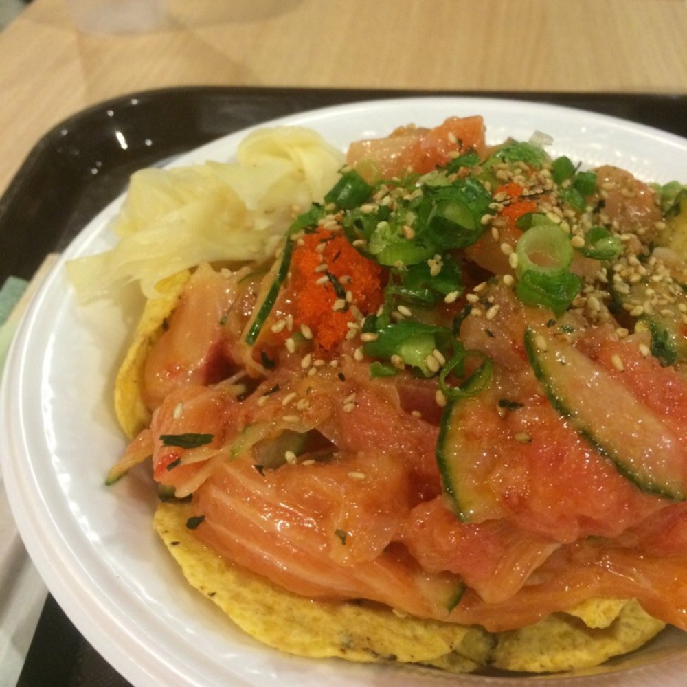 PokiNometry - Salmon, spicy tuna, yellowtail = great combination. Scoop of avocado and fake crab meat, sesame oil and seeds, wasabi, ginger. - Japanese Near Me - Anaheim, California PokiNometry - Salmon, spicy tuna, yellowtail = great combination. Scoop of avocado and fake crab meat, sesame oil and seeds, wasabi, ginger. - Japanese Near Me - Anaheim, California
