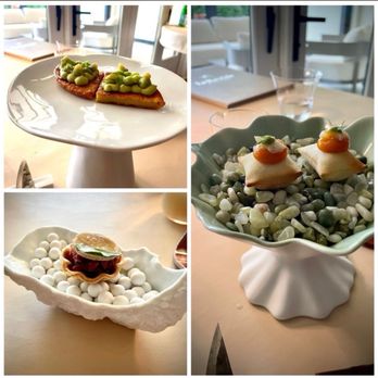 La Bastide by Andrea Calstier - Canapes. Peas. Venison tartare. Crab - French Near Me - North Salem, New York
