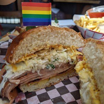 Lady Jaye - Cross section of the Smoked Bologna Sandwich (July 2021) - American Near Me - Seattle, Washington