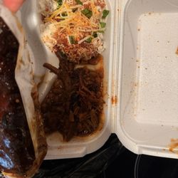 Baked beans and loaded potato salad