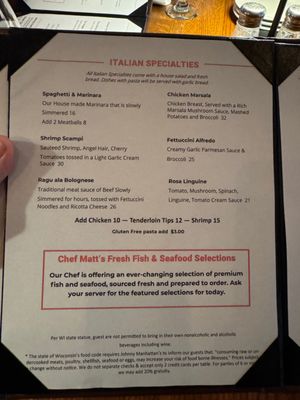 Menu photo 3 Johnny Manhattan's Hubertus, WI Menu photo 3 Johnny Manhattan's Hubertus, WI