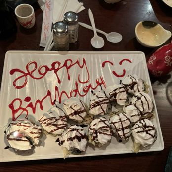 Sushiko Japanese Restaurant - birthday dessert they sent out on the house - fried Oreos! - Japanese Near Me - Jacksonville, Florida