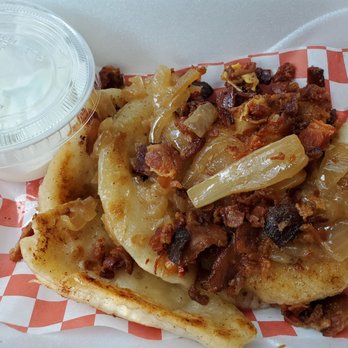 Mama G’s Pierogi - Pan fried sauerkraut & potato pierogi with caramelized onions and crispy bacon - Food Trucks Near Me Mama G’s Pierogi - Pan fried sauerkraut & potato pierogi with caramelized onions and crispy bacon - Food Trucks Near Me