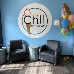 Chill Ice Cream Studio - Photo / Seating area as you walk in.