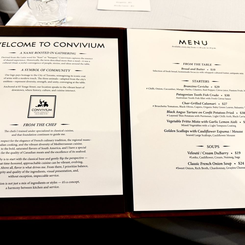 Convivium Dining Community - 1st page of the menu - Mediterranean Near Me - Toronto, Ontario Convivium Dining Community - 1st page of the menu - Mediterranean Near Me - Toronto, Ontario