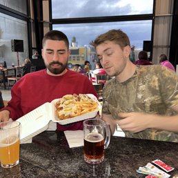 Me and Reid with our food and drinks