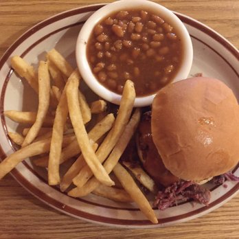 Roger's Pit Cooked Bar-B-Que - Beef Brisket Sandwich with fries and beans. - Barbeque Near Me - Hogansville, Georgia Roger's Pit Cooked Bar-B-Que - Beef Brisket Sandwich with fries and beans. - Barbeque Near Me - Hogansville, Georgia
