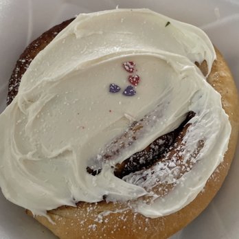 Covered Bridge - A single cinnamon roll. - New American Near Me - Dunedin, Florida