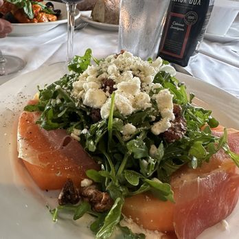 Raimondo's - Special: prosciutto wrapped cantaloupe with arugula salad, feta and candied walnuts, and a champagne honey vinaigrette. AMAZING!!! - Italian Near Me - Ship Bottom, New Jersey Raimondo's - Special: prosciutto wrapped cantaloupe with arugula salad, feta and candied walnuts, and a champagne honey vinaigrette. AMAZING!!! - Italian Near Me - Ship Bottom, New Jersey