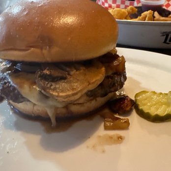 Little Big Horn - Cowboy Burger...Swiss, mushrooms and onions - Barbeque Near Me - Sedalia, Missouri Little Big Horn - Cowboy Burger...Swiss, mushrooms and onions - Barbeque Near Me - Sedalia, Missouri