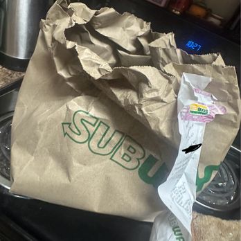 Subway - The worker crumpled the top of the bag and then struggled multiple times to put the sticker on. This is how it was handed to me. - Sandwiches Near Me - Virginia Beach, Virginia Subway - The worker crumpled the top of the bag and then struggled multiple times to put the sticker on. This is how it was handed to me. - Sandwiches Near Me - Virginia Beach, Virginia