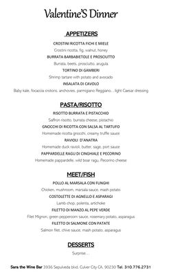Menu photo 4 Sara The Wine Bar Culver City, CA Menu photo 4 Sara The Wine Bar Culver City, CA