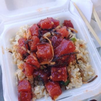 Ono Seafood - Shoyu poke with brown rice. So. Good. - Seafood Near Me - Honolulu, Hawaii Ono Seafood - Shoyu poke with brown rice. So. Good. - Seafood Near Me - Honolulu, Hawaii