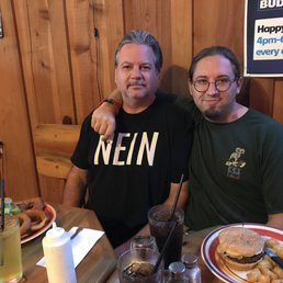 My son and I getting ready to down some Elk Burgers My son and I getting ready to down some Elk Burgers