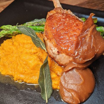 Roc & Olive - Pork chop with apple sage butter - New American Near Me - Long Beach, New York