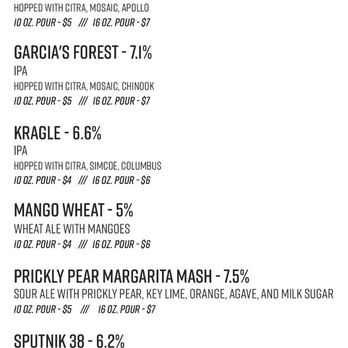 Free Will Taproom - Flavors of the month - Beer Bar Near Me - lahaska, Pennsylvania