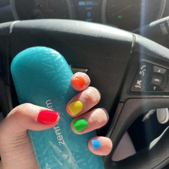 Pamper Nails - My neon summer dipped nails - Nail Salons Near Me - St. Charles, Illinois Pamper Nails - My neon summer dipped nails - Nail Salons Near Me - St. Charles, Illinois