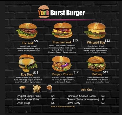 Menu photo 2 York Burst Burger Portland, OR Menu photo 2 York Burst Burger Portland, OR
